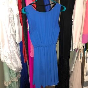 Blue dress with detailed back